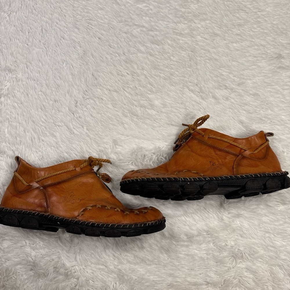 Source Unknown Brown Leather Slip-Ons - image 2